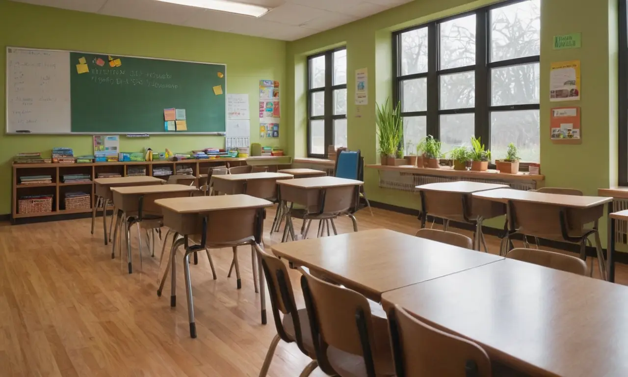 Salle de classe lumineuse et accueillante