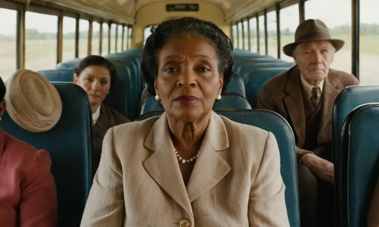 Un bus historique, passagers capturant lémotion