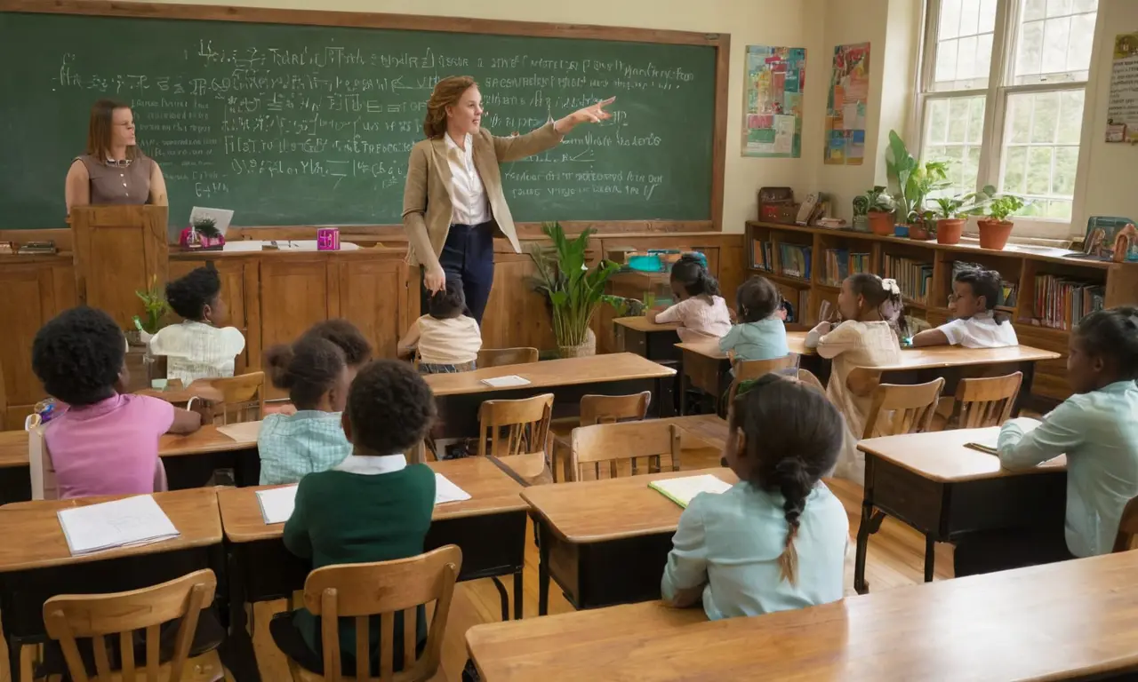 Salle de classe dynamique et bien organisée