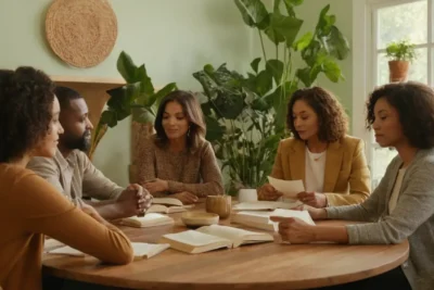Groupe divers autour dune table chaleureuse