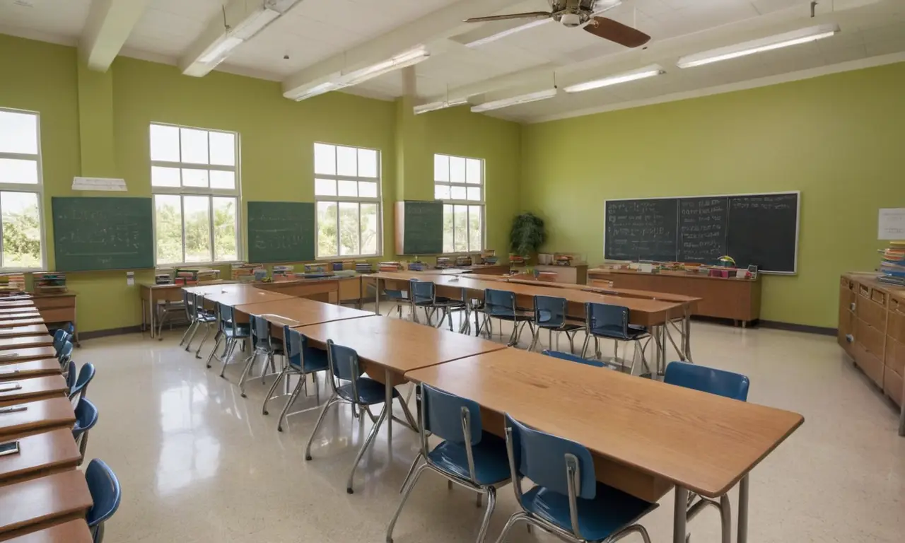 Une salle de classe spacieuse et lumineuse
