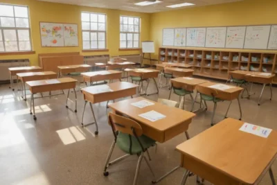 Salle de classe lumineuse et stimulante