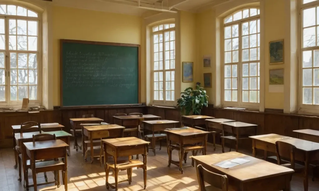 Salle de classe ensoleillée