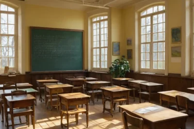 Salle de classe ensoleillée