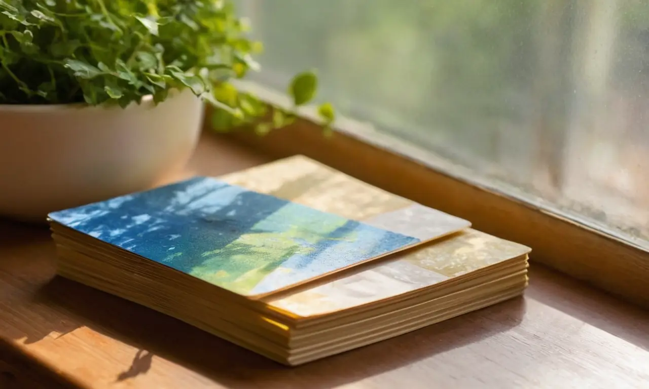 Cartes de quiz colorées sur une table