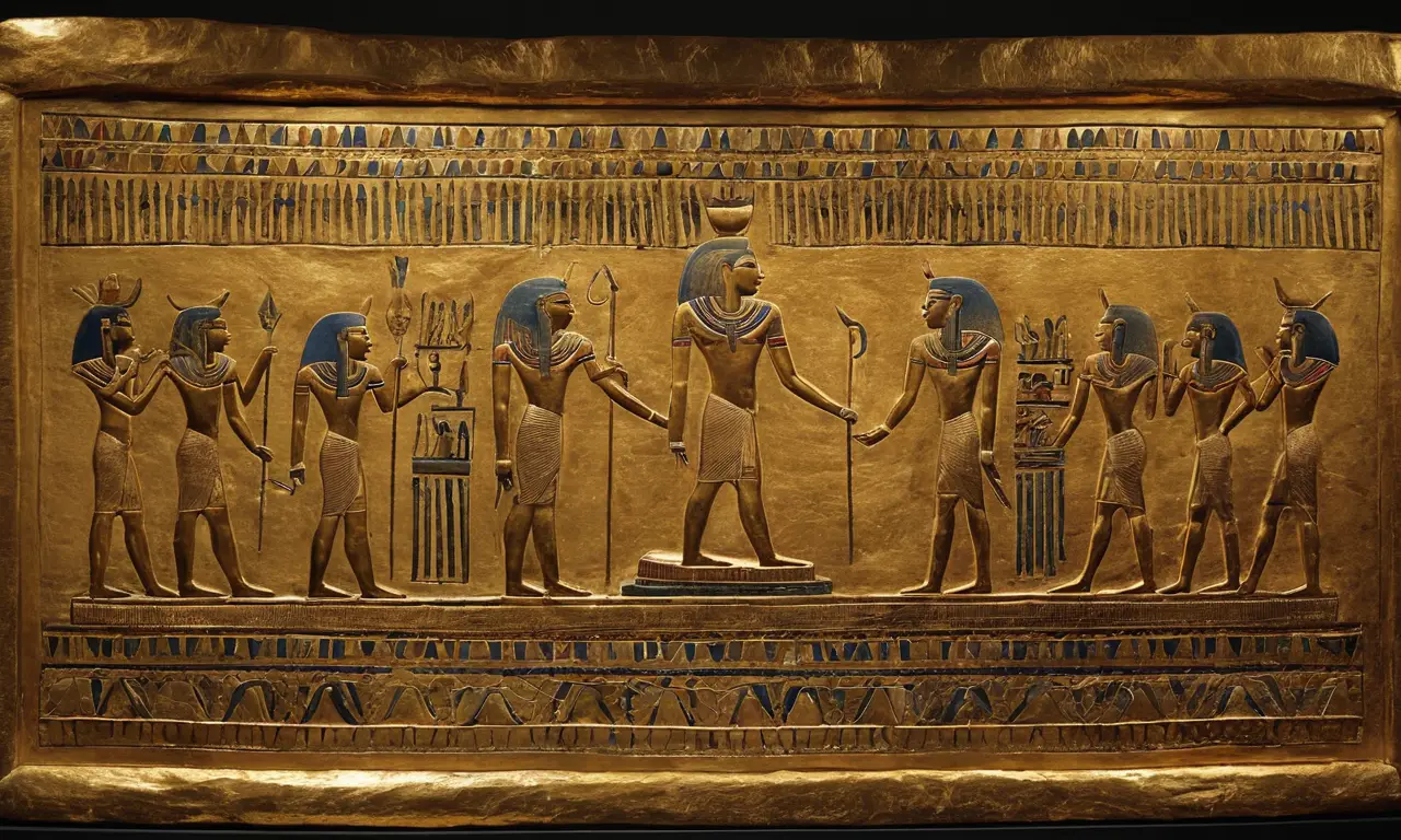 Sarcophage doré de Toutankhamon, ambiance mystique