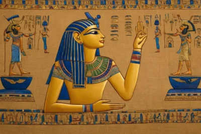 Sarcophage doré égyptien
