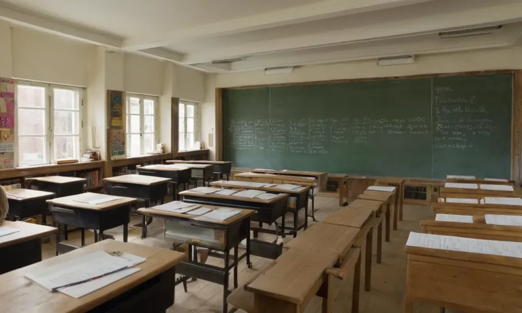 Salle de classe lumineuse pleine danticipation