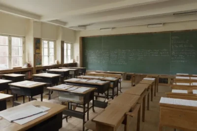 Salle de classe lumineuse pleine danticipation