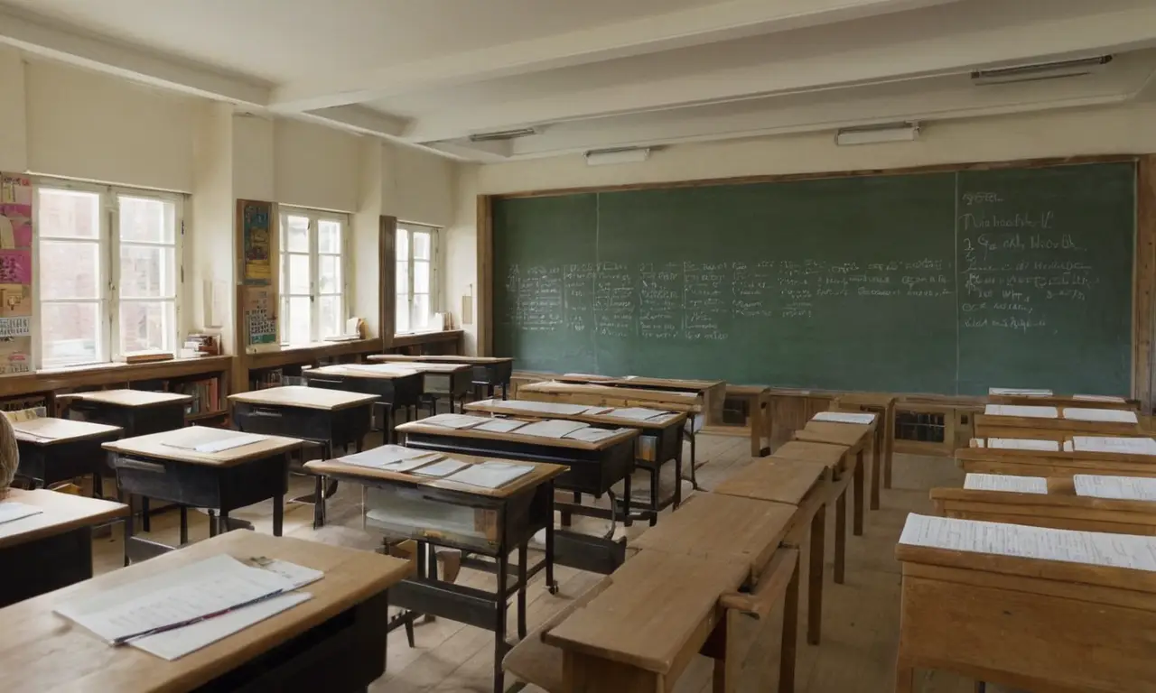 Salle de classe lumineuse pleine danticipation