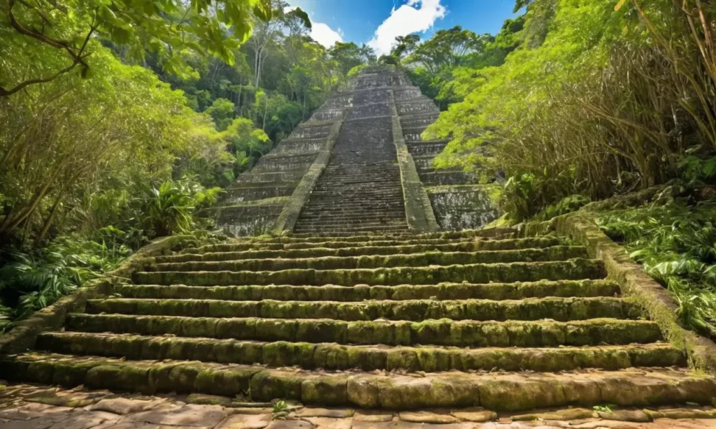 Pyramide maya dans une jungle luxuriante