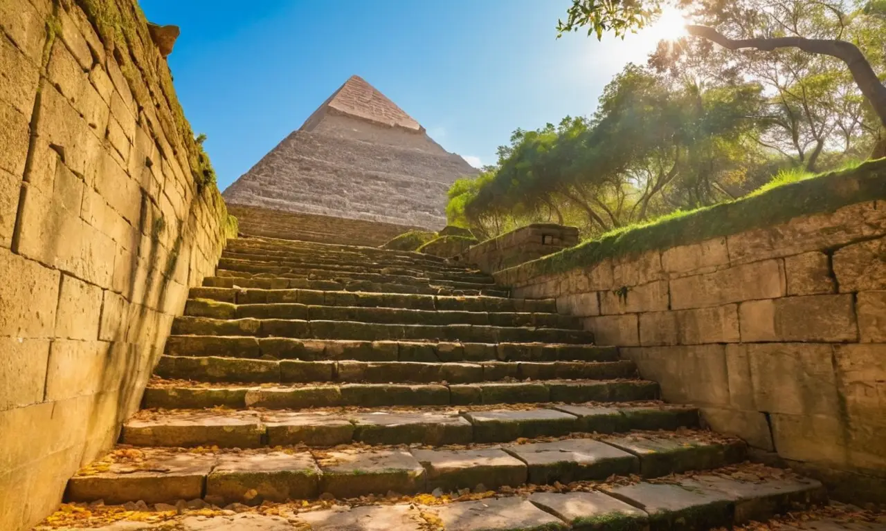Pyramides anciennes majestueuses sous un ciel bleu