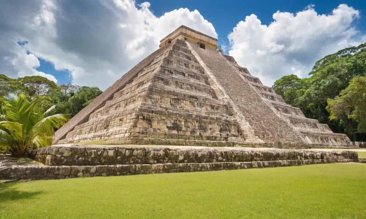 Pyramides mayas anciennes entourées de nature luxuriante