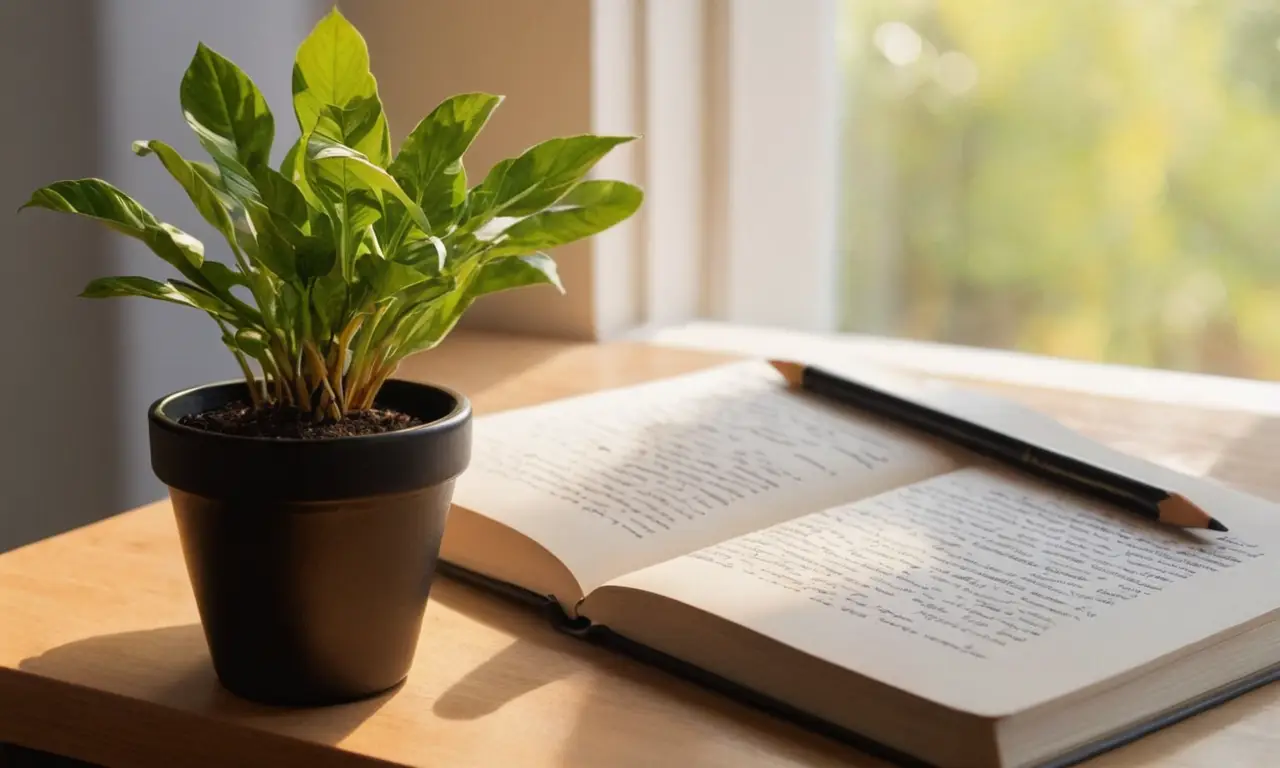 Livre ouvert sur un bureau, ambiance studieuse