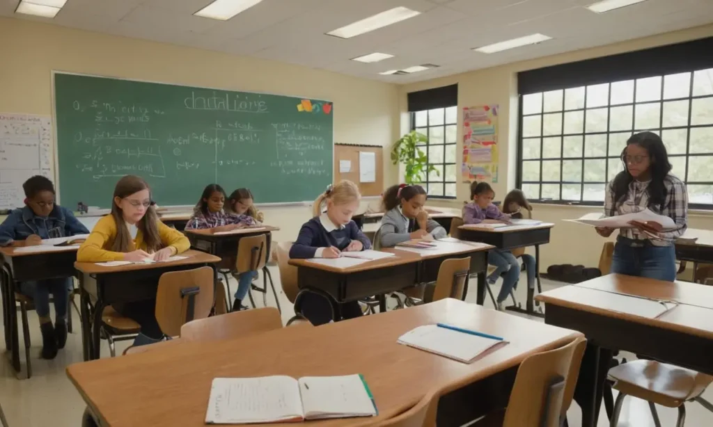 Salle de classe animée avec lumière naturelle