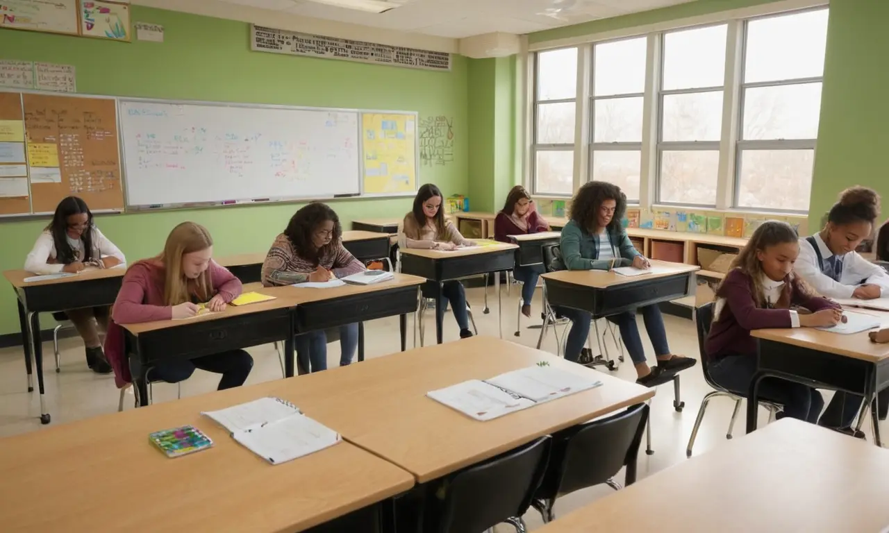 Salle de classe lumineuse et dynamique