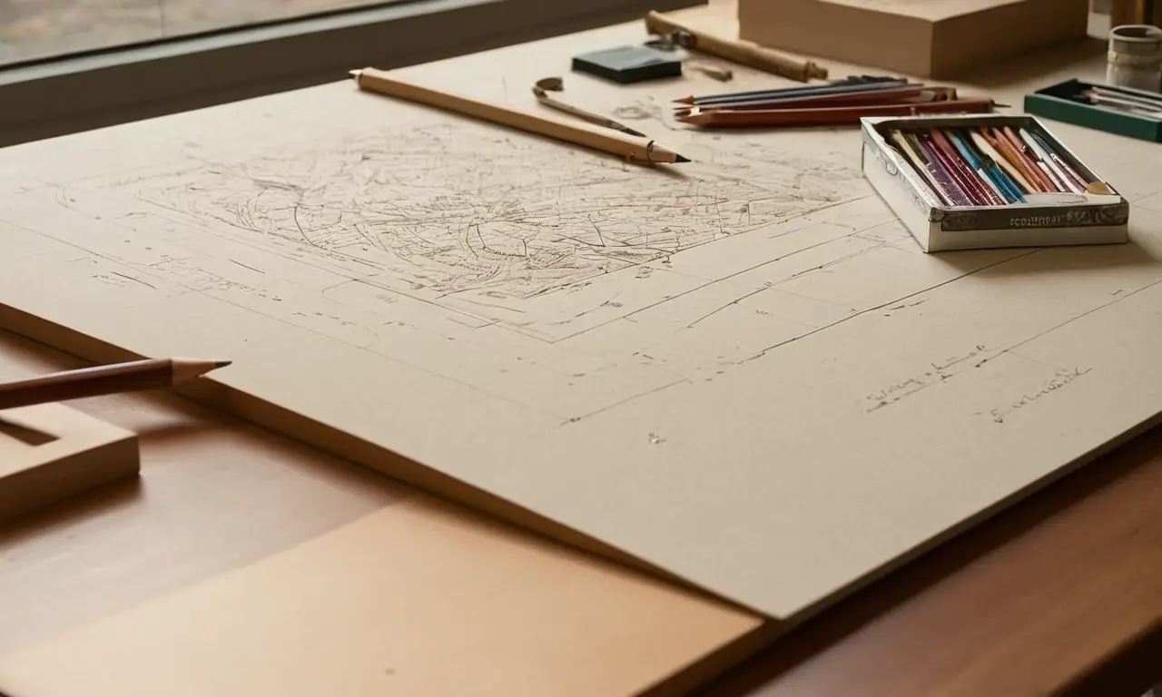 Une table à dessin en bois, créative et lumineuse