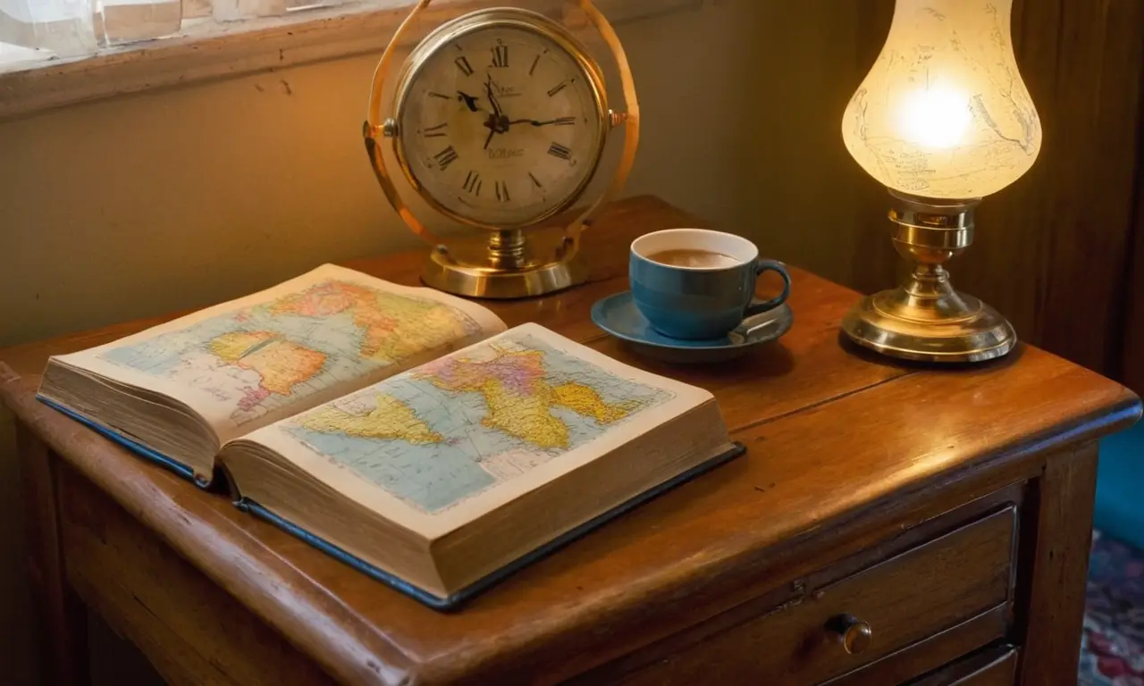 Une table rustique dans un bureau chaleureux