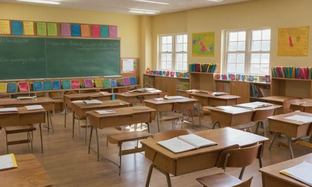 Salle de classe lumineuse et dynamique