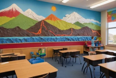 Classe dynamique avec affiches éducatives colorées