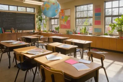 Salle de classe dynamique avec étudiants engagés