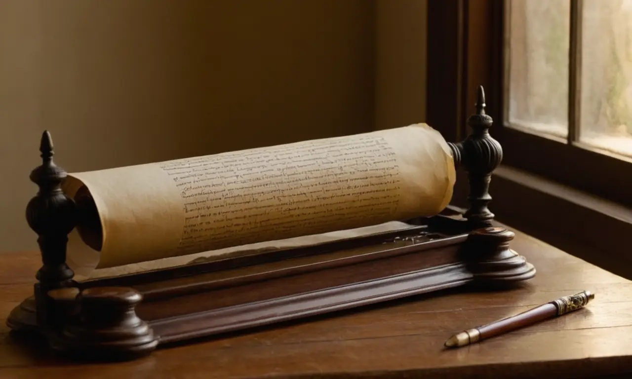 Un ancien rouleau sur une table en bois