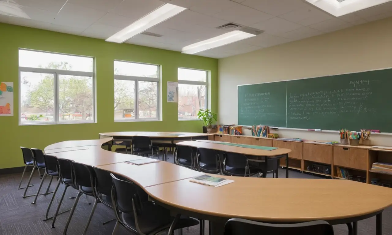 Salle de classe moderne et lumineuse