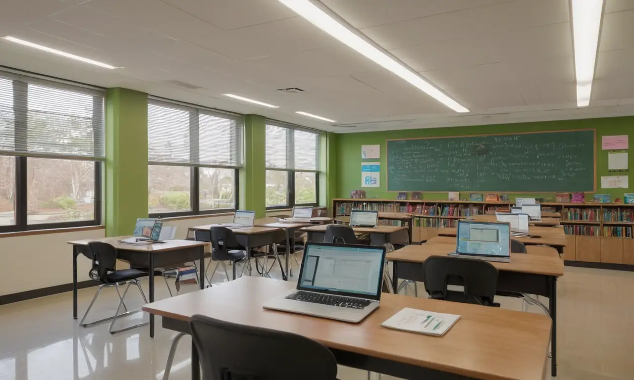 Salle de classe moderne et dynamique en action