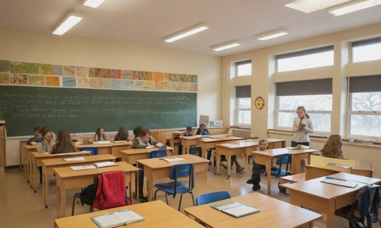 Salle de classe lumineuse et dynamique