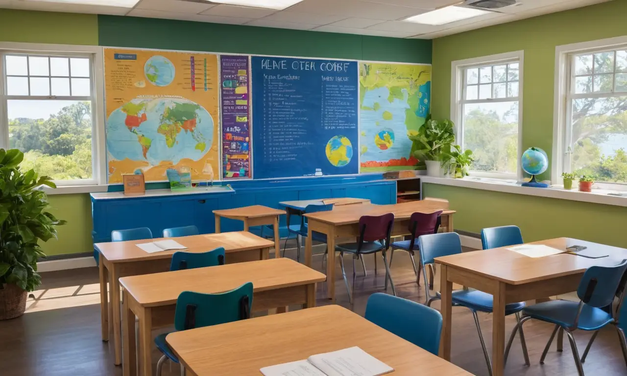 Salle de classe lumineuse et engageante