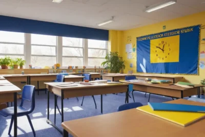 Une salle de classe animée et lumineuse