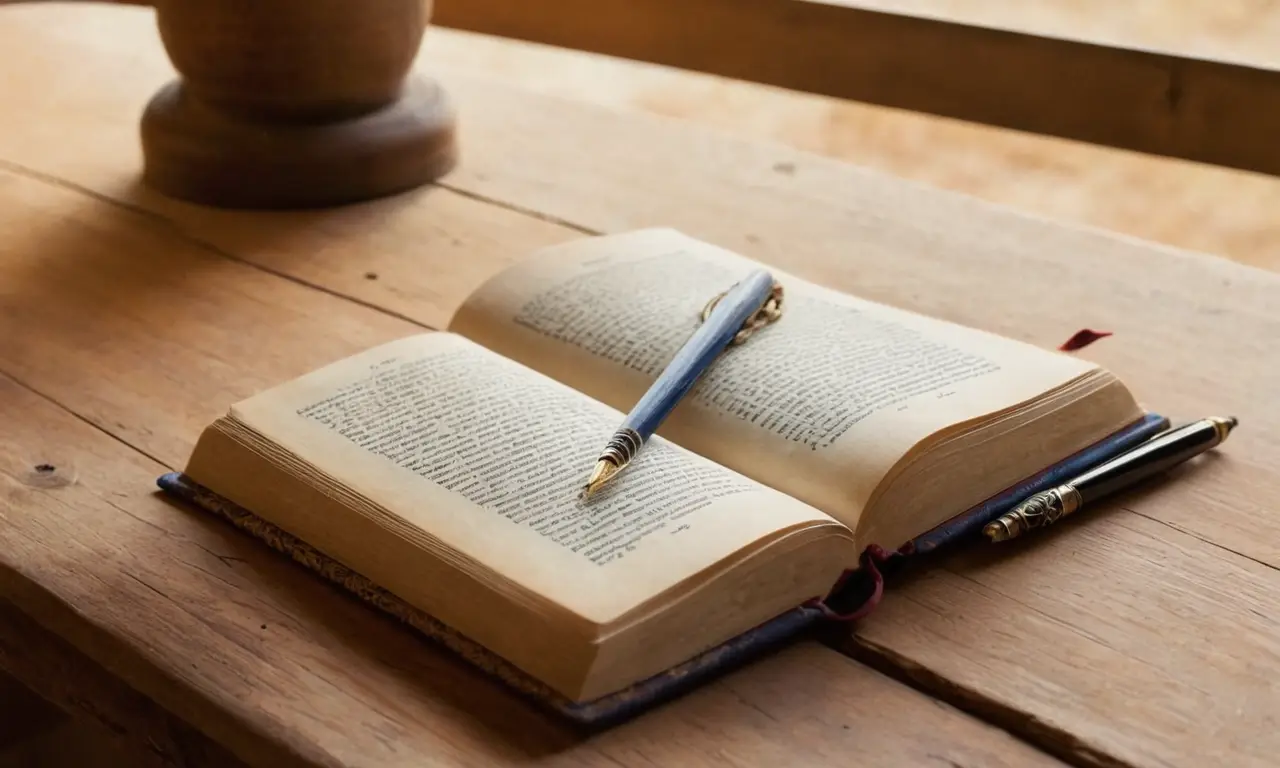 Livre ancien sur table en bois, ambiance historique
