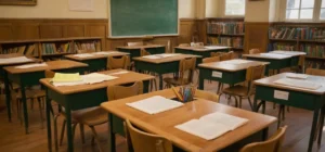 Une classe lumineuse avec élèves concentrés