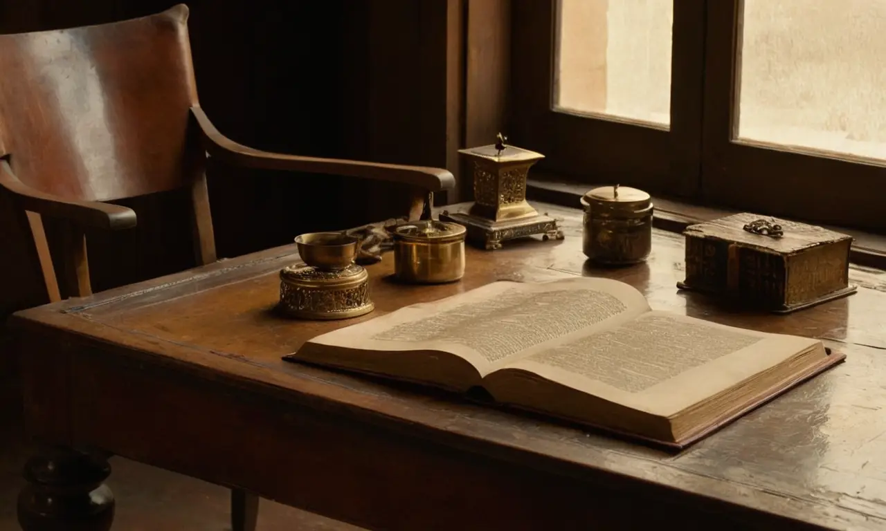 Un bureau ancien crée une ambiance contemplative