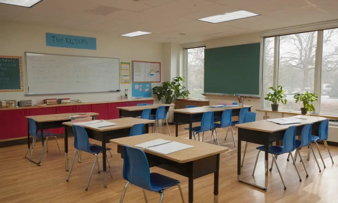Classe animée avec lumière douce et concentration