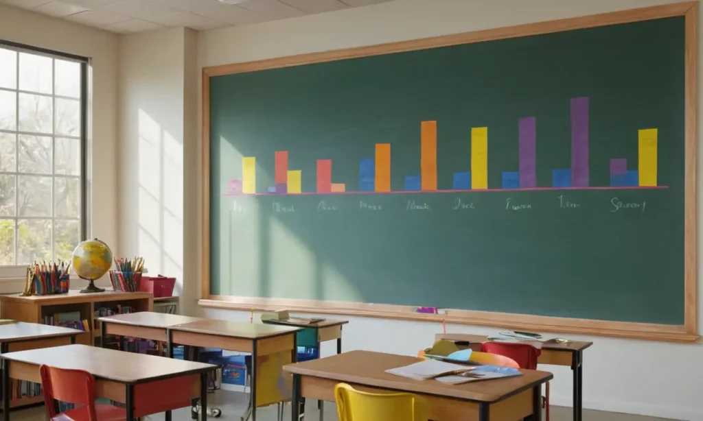 Salle de classe lumineuse avec graphiques colorés