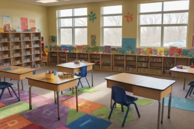 Salle de classe lumineuse et accueillante