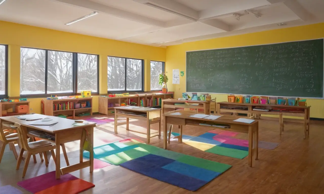 Une salle de classe lumineuse et colorée