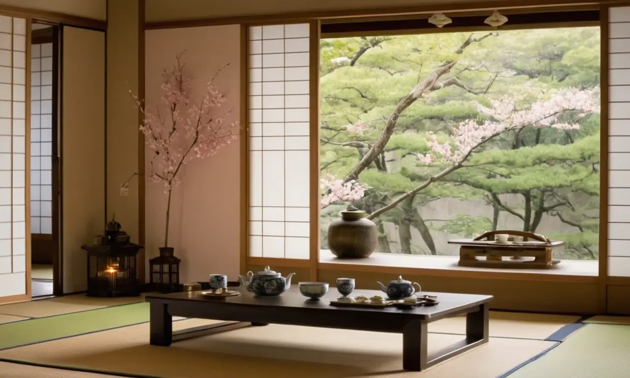 Une pièce japonaise sereine et accueillante