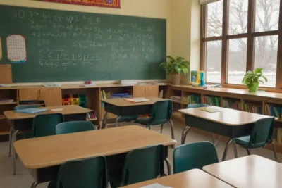 Salle de classe lumineuse et animée