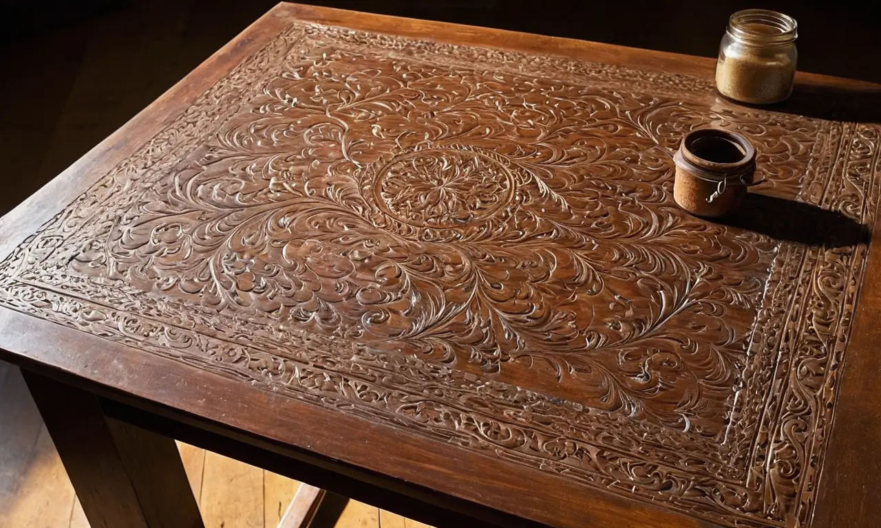 Table en bois, outils dart, lumière créative