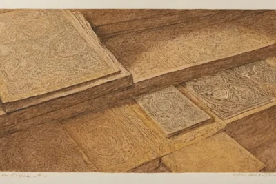 Gravure sur bois avec détails et textures