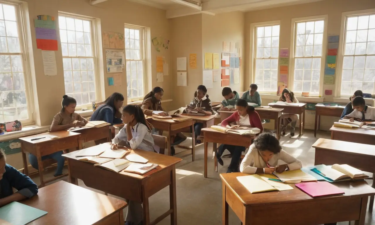 Salle de classe lumineuse et animée