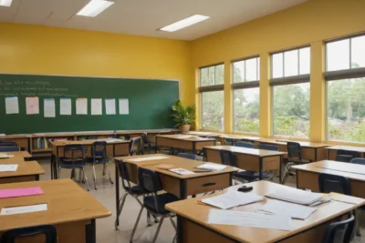 Salle de classe lumineuse et accueillante