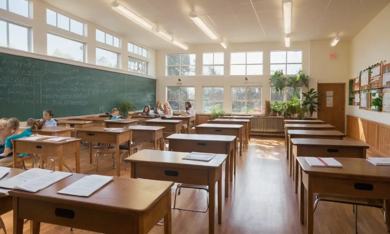 Salle de classe lumineuse et engageante