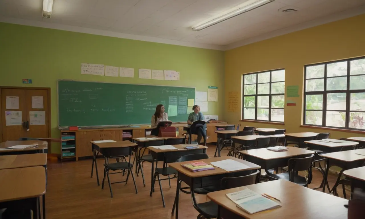 Salle de classe lumineuse et dynamique