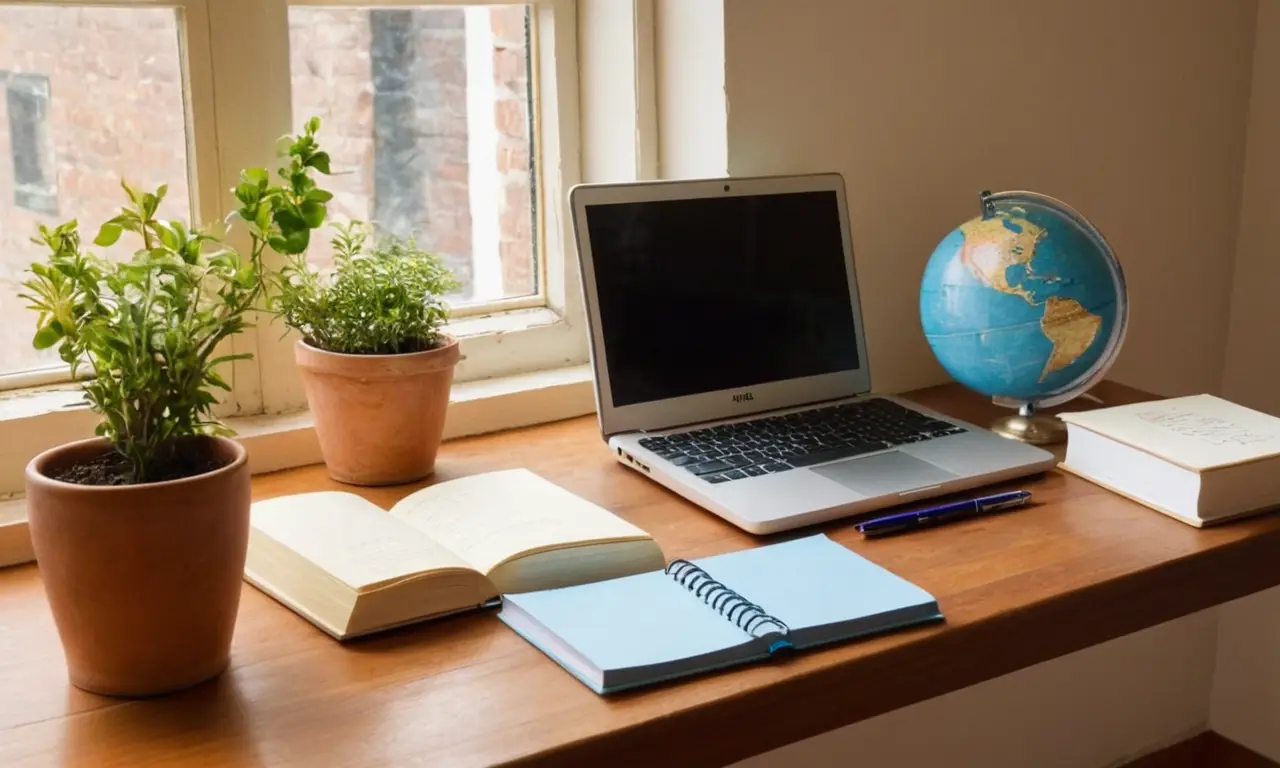 Un bureau harmonieux et lumineux pour étudier