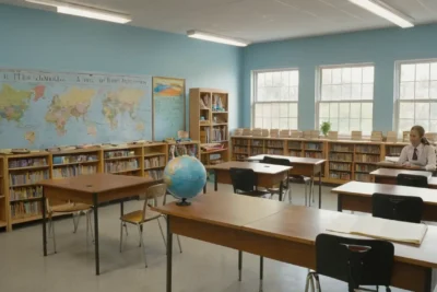 Une salle de classe animée et lumineuse