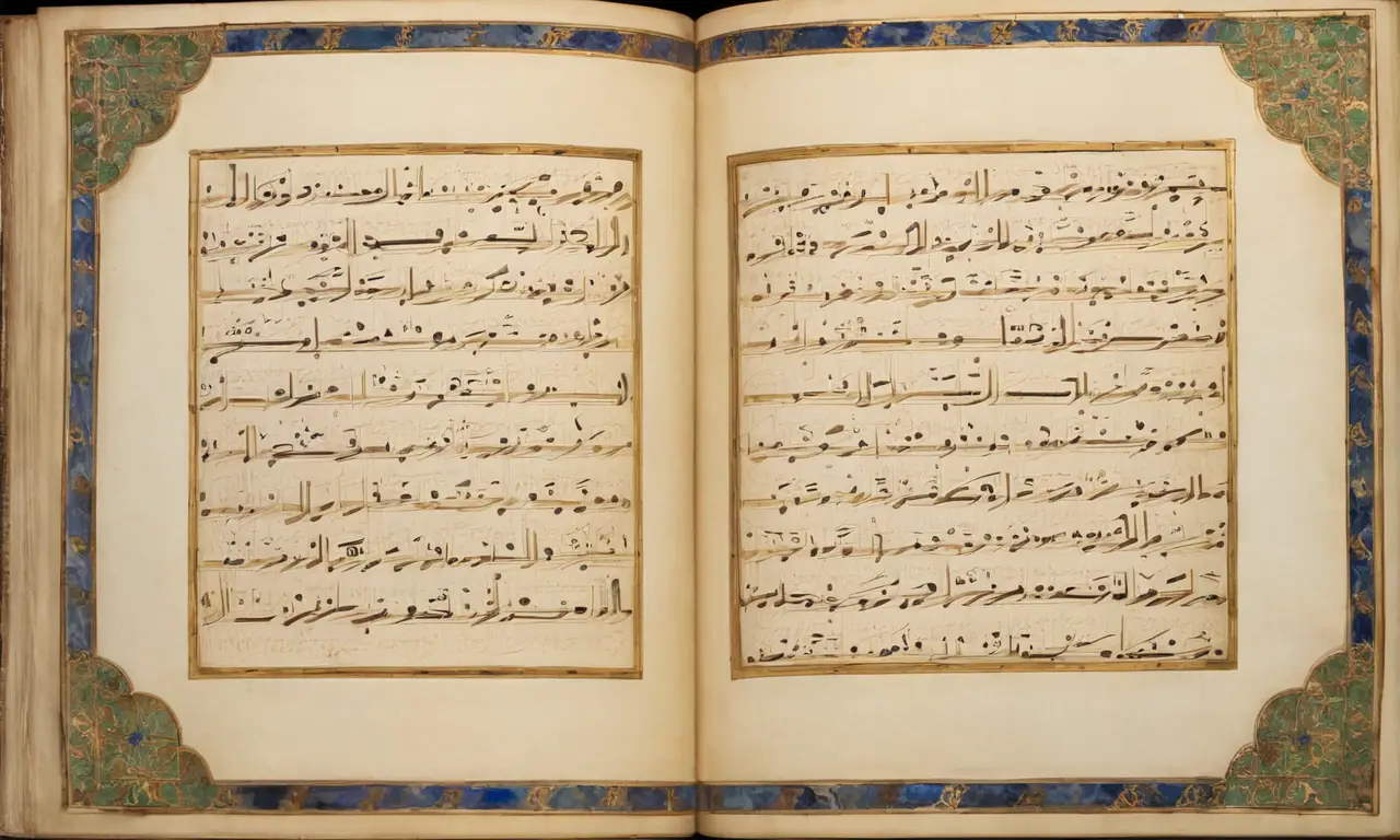 Manuscrit arabe riche en couleurs et textures