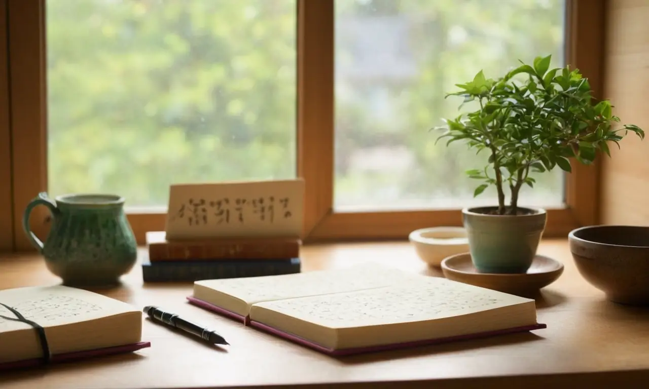 Un bureau en bois avec atmosphère chaleureuse